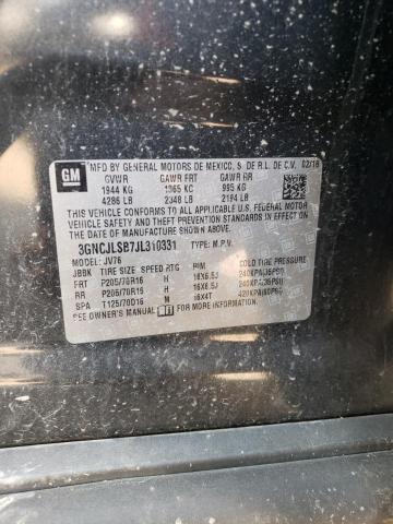 Photo 10 from auction – 2018 CHEVROLET TRAX 1LT with VIN 3GNCJLSB7JL310331