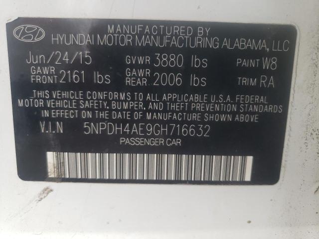 Photo 10 from auction – 2016 HYUNDAI ELANTRA SE with VIN 5NPDH4AE9GH716632