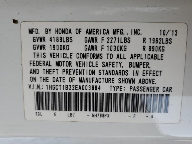 Photo 10 from auction – 2014 HONDA ACCORD LX- with VIN 1HGCT1B32EA003664