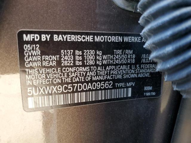 Photo 10 from auction – 2013 BMW X3 XDRIVE2 with VIN 5UXWX9C57D0A09562