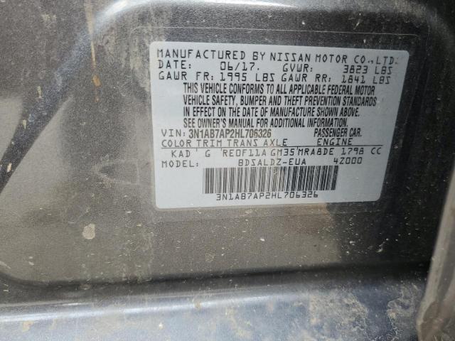 Photo 10 from auction – 2017 NISSAN SENTRA S with VIN 3N1AB7AP2HL706326
