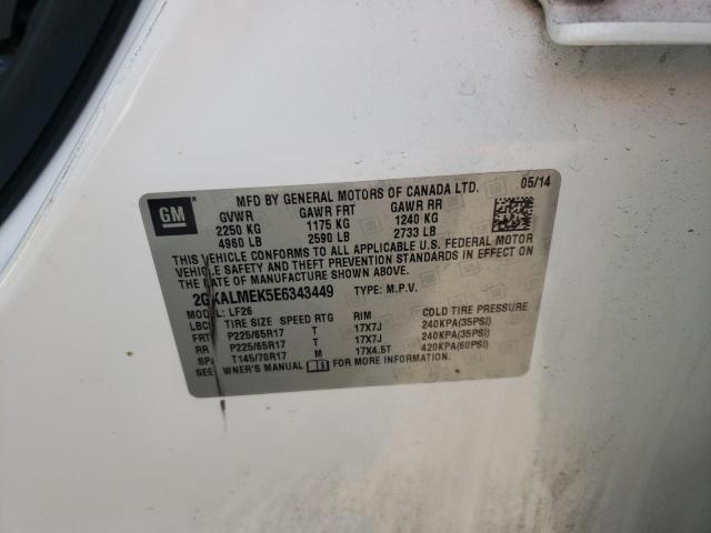 Photo 10 from auction – 2014 GMC TERRAIN SL with VIN 2GKALMEK5E6343449