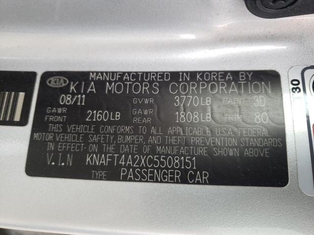 Photo 10 from auction – 2012 KIA FORTE LX with VIN KNAFT4A2XC5508151