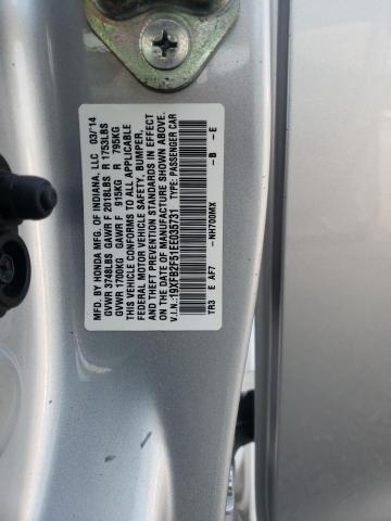 Photo 10 from auction – 2014 HONDA CIVIC LX with VIN 19XFB2F51EE035731