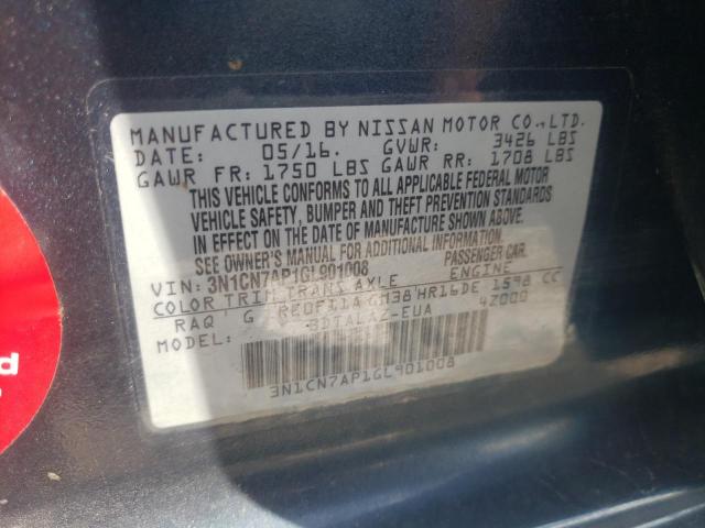 Photo 10 from auction – 2016 NISSAN VERSA S with VIN 3N1CN7AP1GL901008