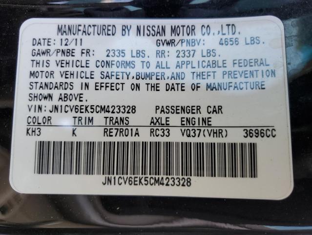 Photo 10 from auction – 2012 INFINITI G37 BASE with VIN JN1CV6EK5CM423328