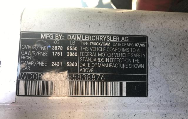 Photo 10 from auction – 2005 DODGE SPRINTER 2 with VIN WD0PD744955838876