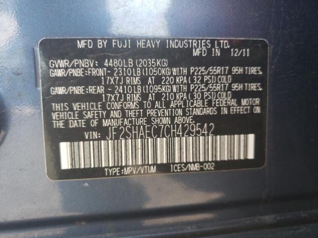 Photo 10 from auction – 2012 SUBARU FORESTER L with VIN JF2SHAEC7CH429542