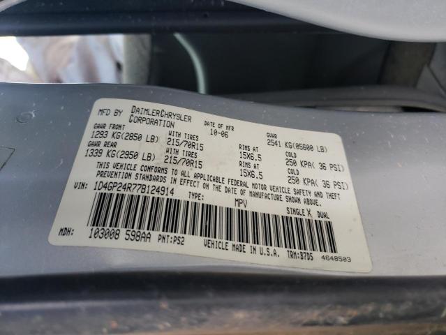 Photo 10 from auction – 2007 DODGE GRAND CARA with VIN 1D4GP24R77B124914