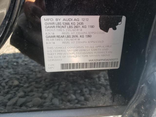 Photo 10 from auction – 2013 AUDI Q5 PREMIUM with VIN WA1CFAFP4DA049377