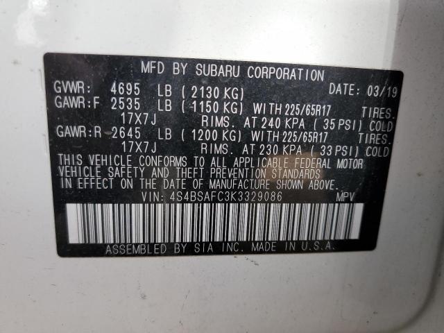 Photo 10 from auction – 2019 SUBARU OUTBACK 2. with VIN 4S4BSAFC3K3329086