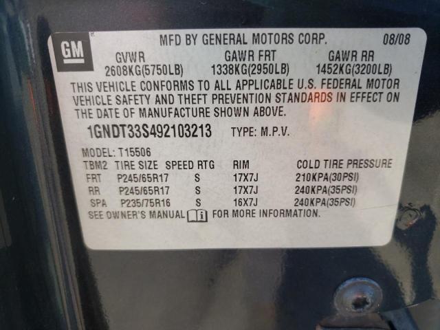 Photo 10 from auction – 2009 CHEVROLET TRAILBLAZE with VIN 1GNDT33S492103213