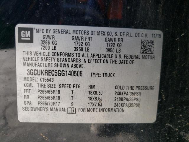 Photo 10 from auction – 2016 CHEVROLET silverado with VIN 3GCUKREC5GG140506