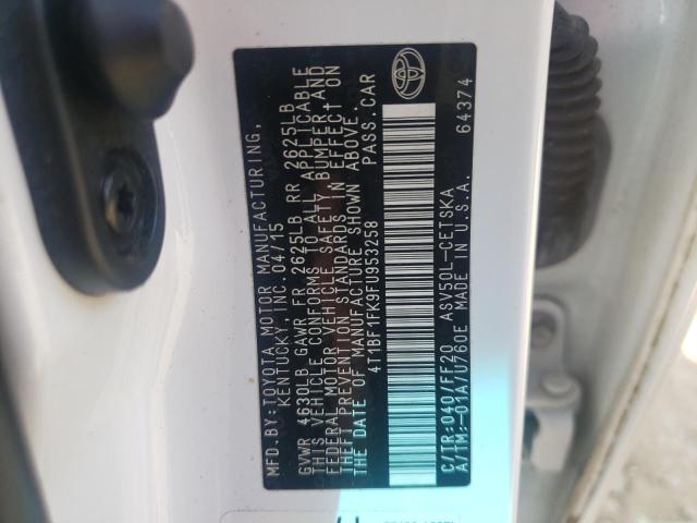 Photo 10 from auction – 2015 TOYOTA CAMRY LE with VIN 4T1BF1FK9FU953258