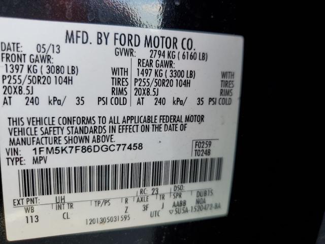Photo 10 from auction – 2013 FORD EXPLORER with VIN 1FM5K7F86DGC77458