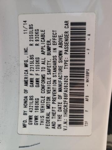 Photo 10 from auction – 2015 HONDA ACCORD EXL with VIN 1HGCR2F86FA062826