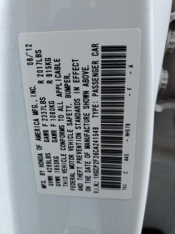 Photo 10 from auction – 2012 HONDA ACCORD LX with VIN 1HGCP2F36CA241549