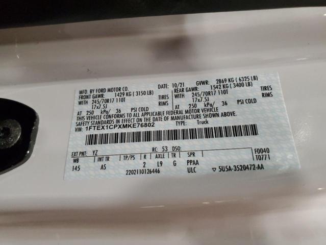 Photo 10 from auction – 2021 FORD F150 SUPER with VIN 1FTEX1CPXMKE76802