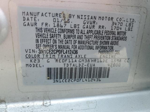 Photo 10 from auction – 2015 NISSAN VERSA NOTE with VIN 3N1CE2CP0FL412436
