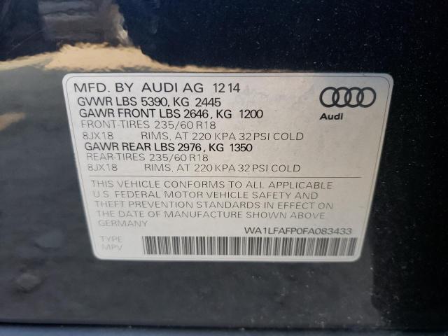 Photo 10 from auction – 2015 AUDI Q5 PREMIUM with VIN WA1LFAFP0FA083433