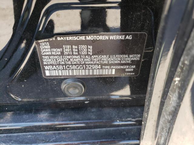 Photo 10 from auction – 2016 BMW 535 I with VIN WBA5B1C58GG132984