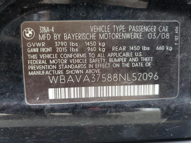 Photo 10 from auction – 2008 BMW 328 I with VIN WBAVA37588NL52096