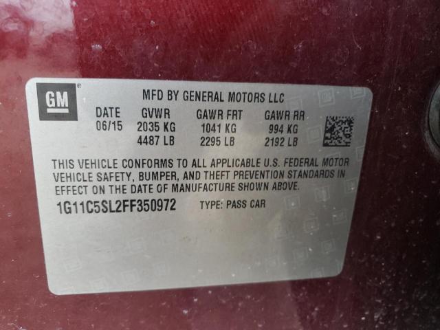 Photo 10 from auction – 2015 CHEVROLET MALIBU 1LT with VIN 1G11C5SL2FF350972