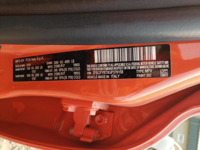 Photo 10 from auction – 2016 FIAT 500X EASY with VIN ZFBCFYBT8GP376158