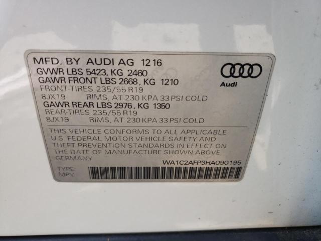 Photo 10 from auction – 2017 AUDI Q5 PREMIUM with VIN WA1C2AFP3HA090195