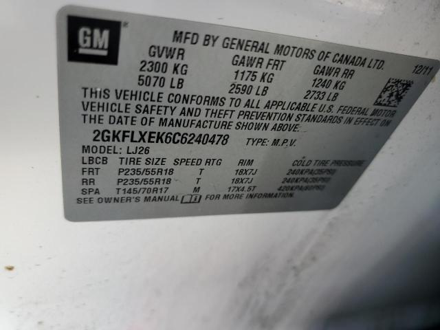 Photo 10 from auction – 2012 GMC TERRAIN SL with VIN 2GKFLXEK6C6240478