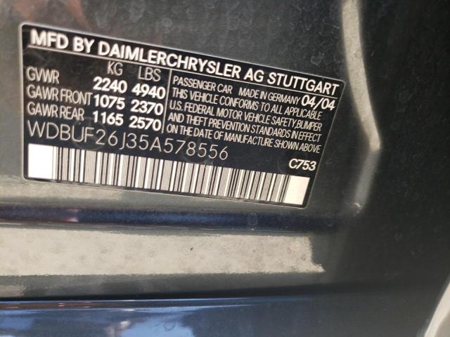 Photo 10 from auction – 2005 MERCEDES-BENZ E 320 CDI with VIN WDBUF26J35A578556