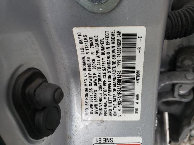 Photo 10 from auction – 2010 HONDA CIVIC VP with VIN 19XFA1F34AE081494