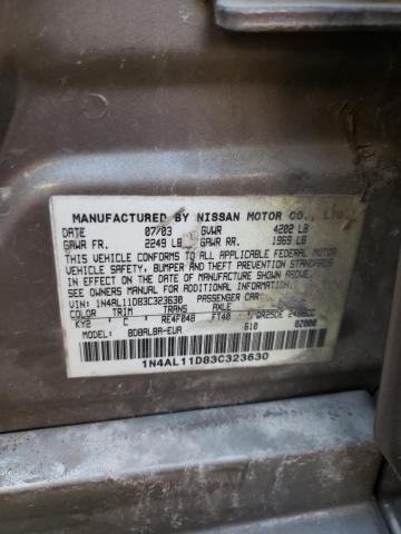 Photo 10 from auction – 2003 NISSAN ALTIMA BAS with VIN 1N4AL11D83C323630