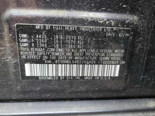 Photo 10 from auction – 2011 SUBARU LEGACY 2.5 with VIN 4S3BMBL64B3260489