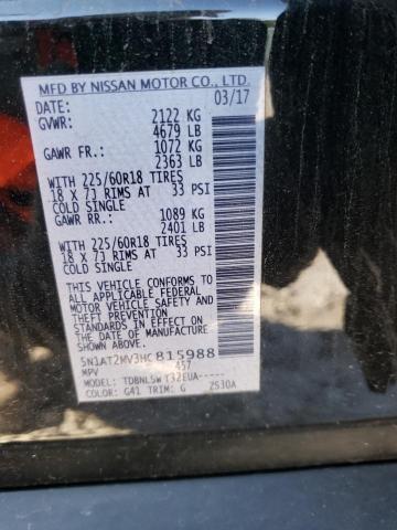 Photo 10 from auction – 2017 NISSAN ROGUE SV with VIN 5N1AT2MV3HC815988