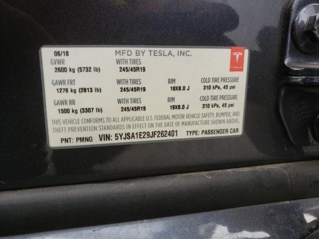 Photo 10 from auction – 2018 TESLA MODEL S with VIN 5YJSA1E29JF262401