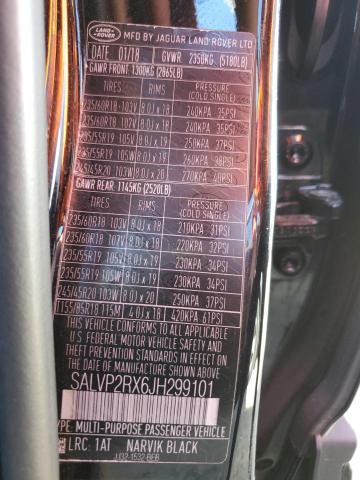 Photo 10 from auction – 2018 LAND ROVER RANGE ROVE with VIN SALVP2RX6JH299101