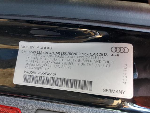 Photo 10 from auction – 2017 AUDI A4 PREMIUM with VIN WAUDNAF44HN045103