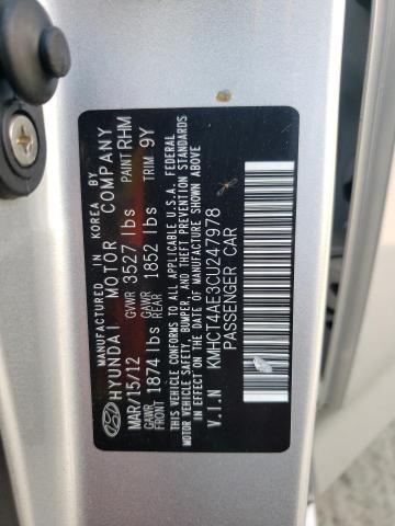 Photo 10 from auction – 2012 HYUNDAI ACCENT GLS with VIN KMHCT4AE3CU247978