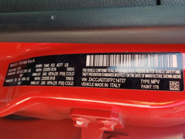 Photo 10 from auction – 2015 JEEP RENEGADE L with VIN ZACCJADTXFPC14727