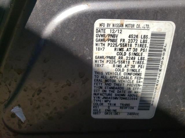 Photo 10 from auction – 2013 NISSAN ROGUE S with VIN JN8AS5MV7DW622894