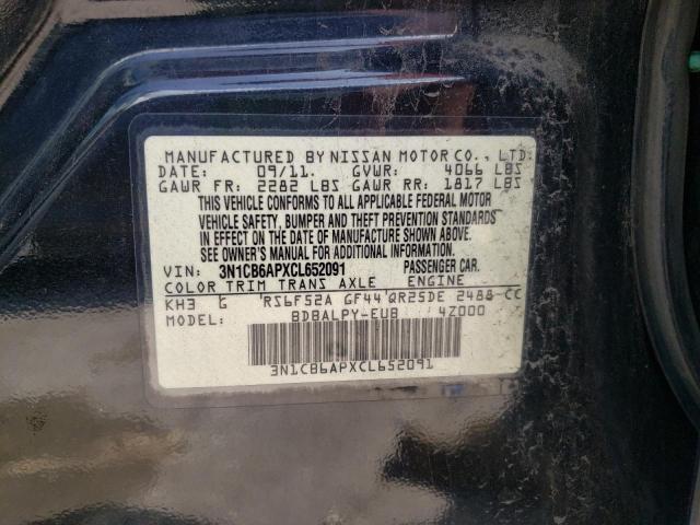 Photo 10 from auction – 2012 NISSAN SENTRA SE- with VIN 3N1CB6APXCL652091