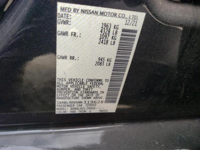 Photo 10 from auction – 2022 NISSAN ALTIMA SV with VIN 1N4BL4DVXNN319628