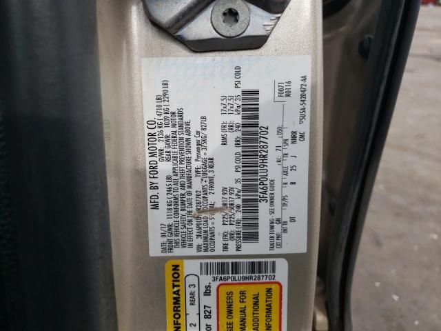 Photo 10 from auction – 2017 FORD FUSION SE with VIN 3FA6P0LU9HR287702