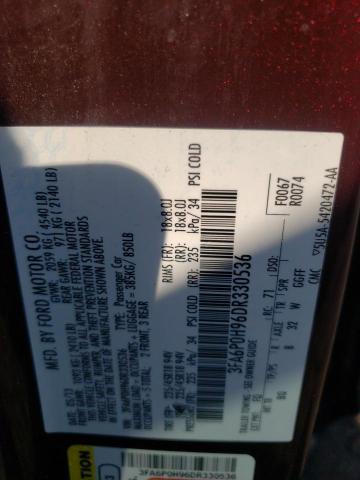 Photo 10 from auction – 2013 FORD FUSION SE with VIN 3FA6P0H96DR330536
