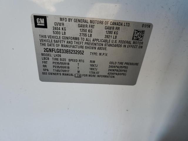 Photo 10 from auction – 2014 CHEVROLET EQUINOX LT with VIN 2GNFLGE33E6232952