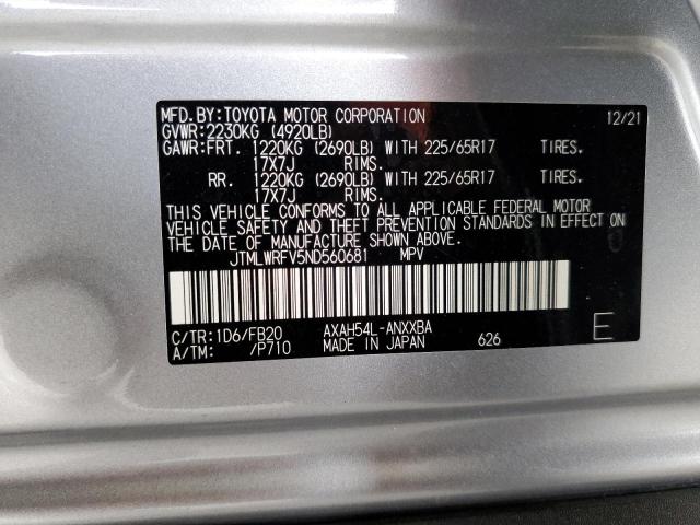 Photo 10 from auction – 2022 TOYOTA RAV4 LE with VIN JTMLWRFV5ND560681