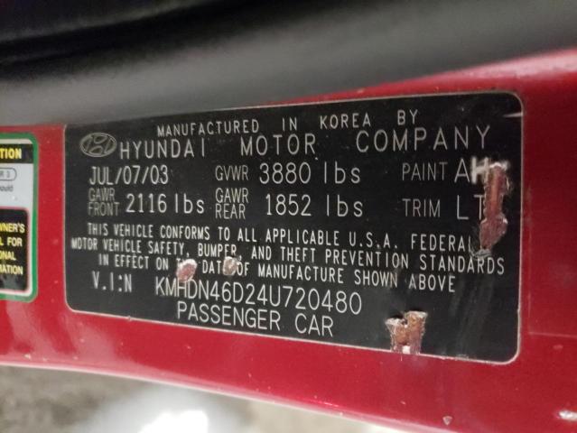 Photo 10 from auction – 2004 HYUNDAI ELANTRA GL with VIN KMHDN46D24U720480
