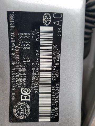 Photo 10 from auction – 2010 TOYOTA COROLLA BA with VIN 2T1BU4EEXAC274029
