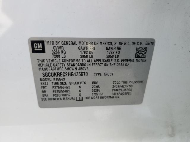 Photo 10 from auction – 2017 CHEVROLET SILVERADO with VIN 3GCUKREC2HG135670